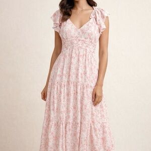 Trixxi Light Pink Floral Maxi Dress